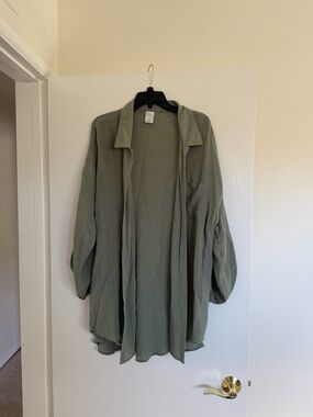 Kona Sol Light Olive Green Women's linen Shirt Jacket